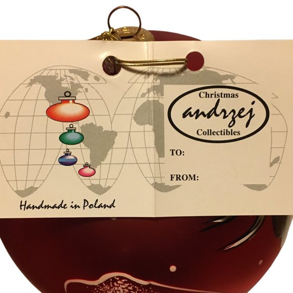 Andrzej Glass Ornament Hand Made In Poland Large Christmas Ball Teddy Bear - Picture 7 of 12